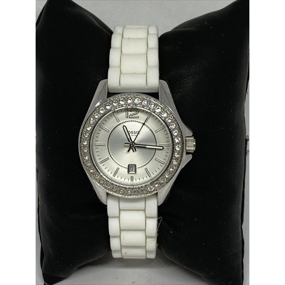 Fossil Riley ES2878 Women's White Silicon Analog S